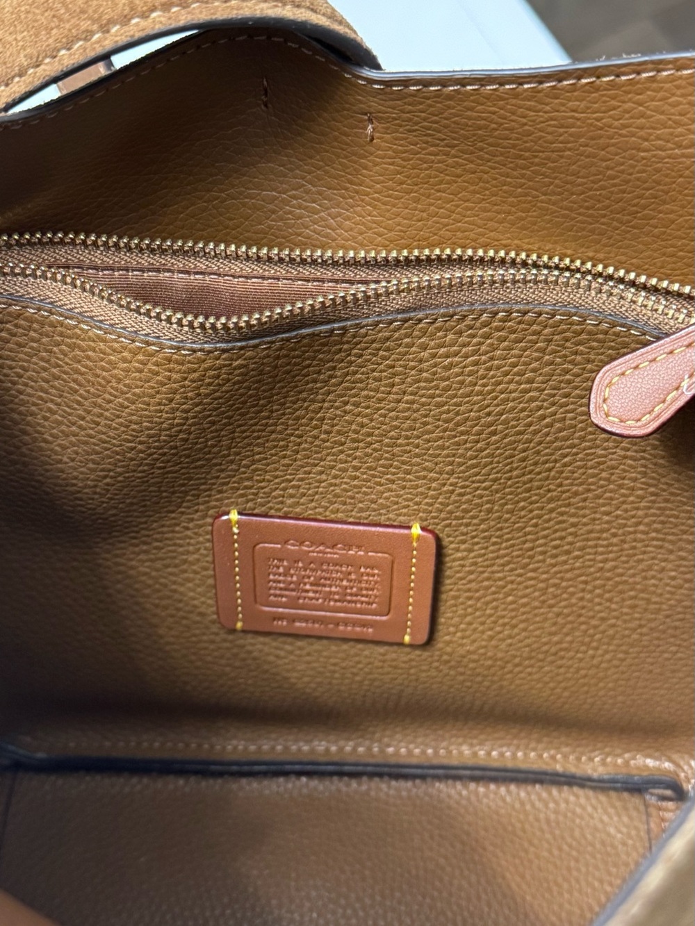Coach Brown Suede Hadley Turnlock Hobo Bag - Picture 6 of 8